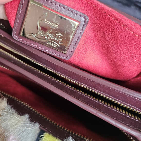 Christian louboutin fur multicolor side studs shoulder bag with gold hardware - Picture 13 of 17
